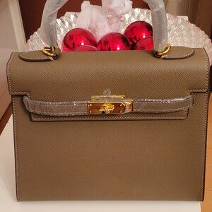 Lovely dark tan fashion bag!   New, never used.